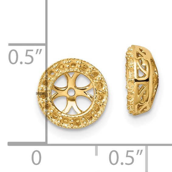 14k Diamond Circle Earring Jacket Mountings