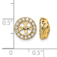 14K Yellow Gold 0.33 Carat Aaa Diamond Circle Earring Jackets view 3