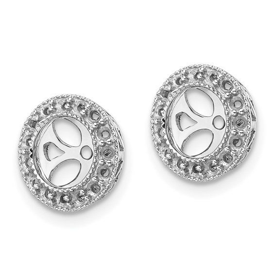 14k White Gold Diamond Circle Earring Jacket Mountings