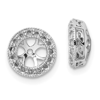 14k White Gold Diamond Circle Earring Jacket Mountings