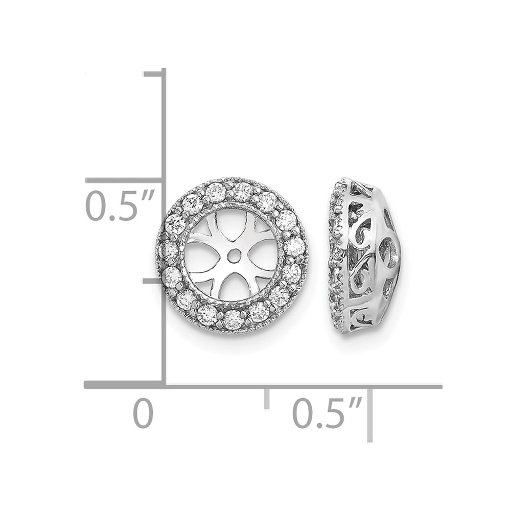 14k White Gold AA Diamond Earring Jacket (XJ34WAA)