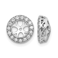14K White Gold 1 3 Carat a Diamond Circle Earring Jackets view 1