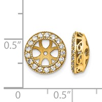 14K Yellow Gold 0.375 Carat AA Diamond Circle Earring Jackets view 2