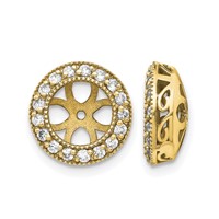 14K Yellow Gold 0.375 Carat AA Diamond Circle Earring Jackets view 1