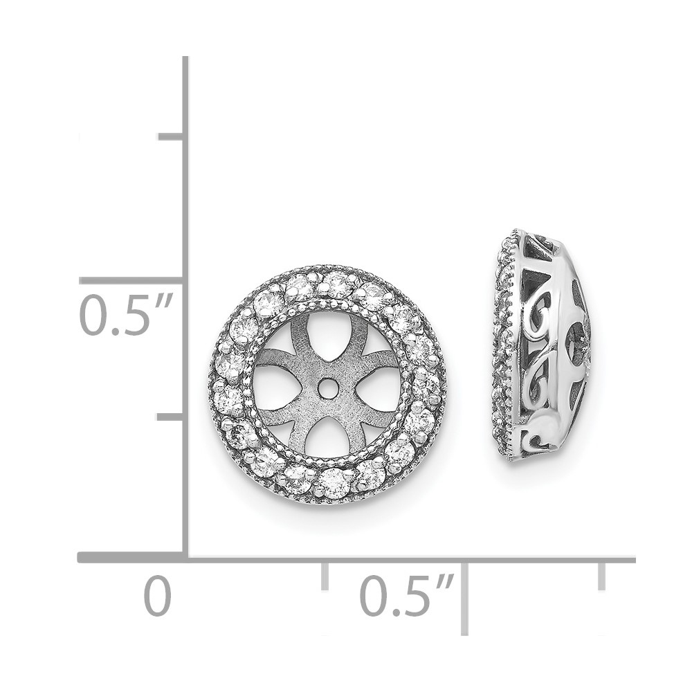 14k White Gold AA Diamond Earring Jacket (XJ35WAA)