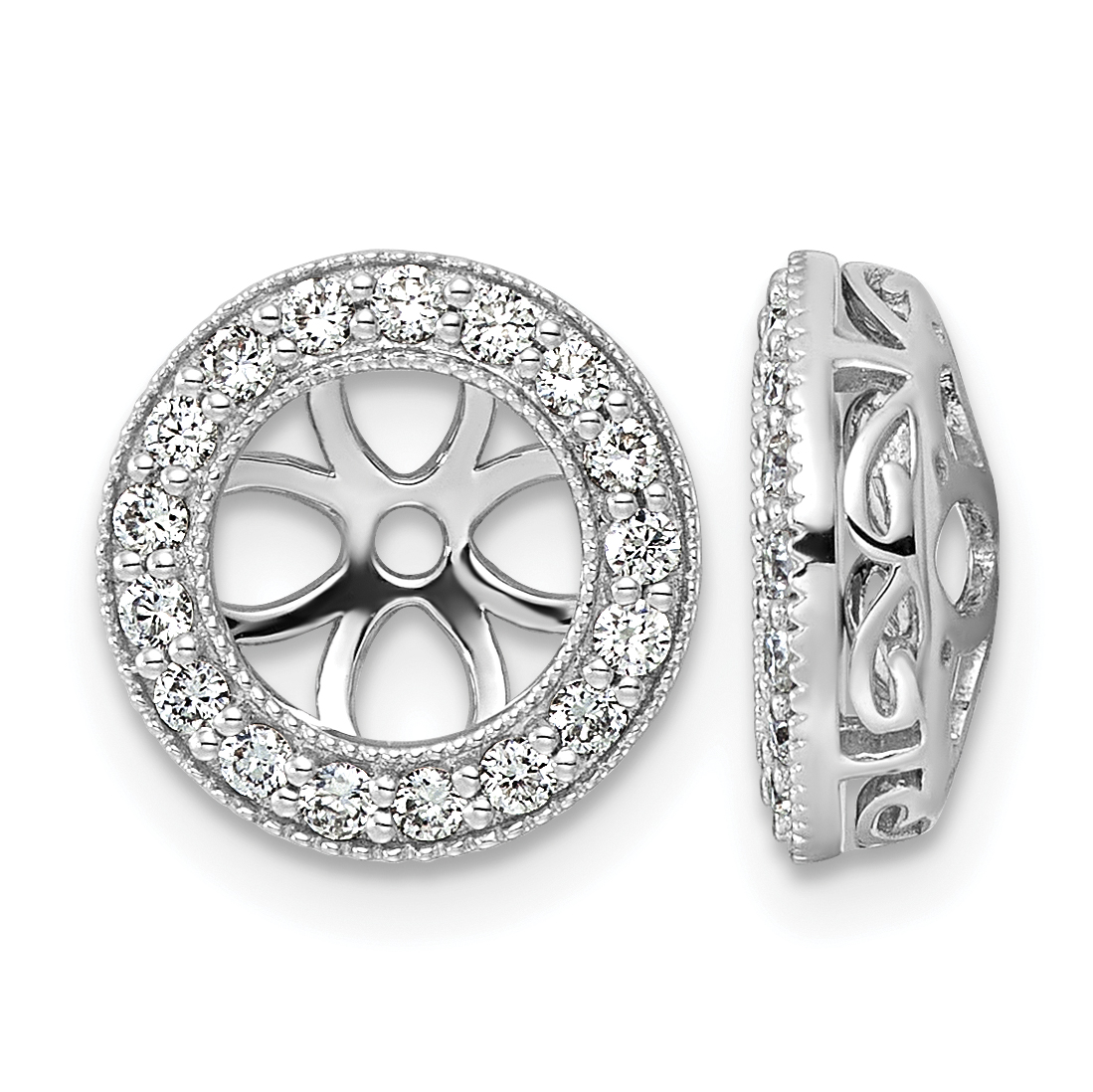 14k White Gold AA Diamond Earring Jacket (XJ35WAA)