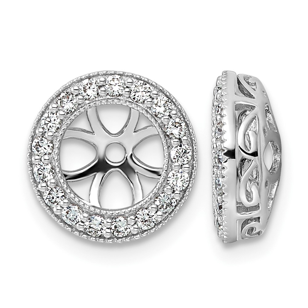 14K White Gold 0.375 Carat a Diamond Circle Earring Jackets