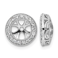 14K White Gold 0.375 Carat a Diamond Circle Earring Jackets view 1