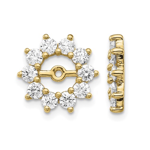 14K Yellow Gold 1 Carat VS Fancy Diamond Earring Jackets