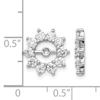 14K White Gold 1 Carat Aaa Fancy Diamond Earring Jackets view 3