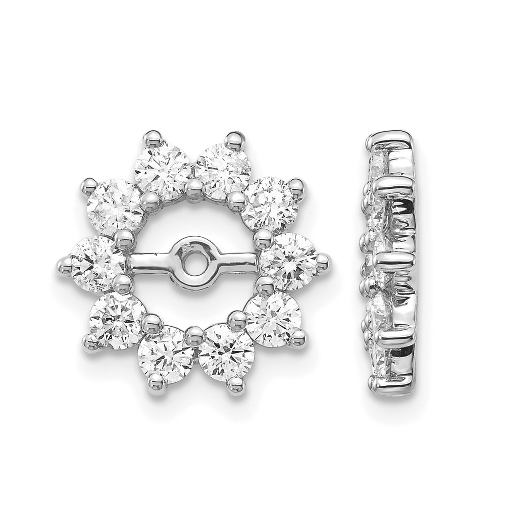 14K White Gold 1 Carat Aaa Fancy Diamond Earring Jackets