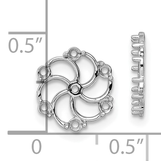 14k White Gold Diamond Earring Jacket Mountings