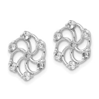 14K White Gold 3 8 Carat Aaa Diamond Earring Jackets view 2