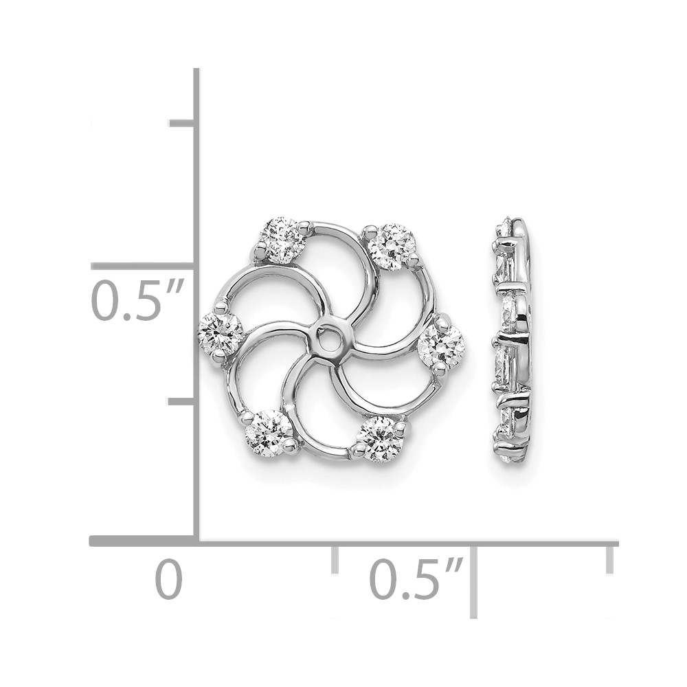 14k White Gold AA Diamond Earring Jackets (XJ5WAA)