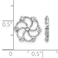 14K White Gold 3 8 Carat Aaa Diamond Earring Jackets view 3