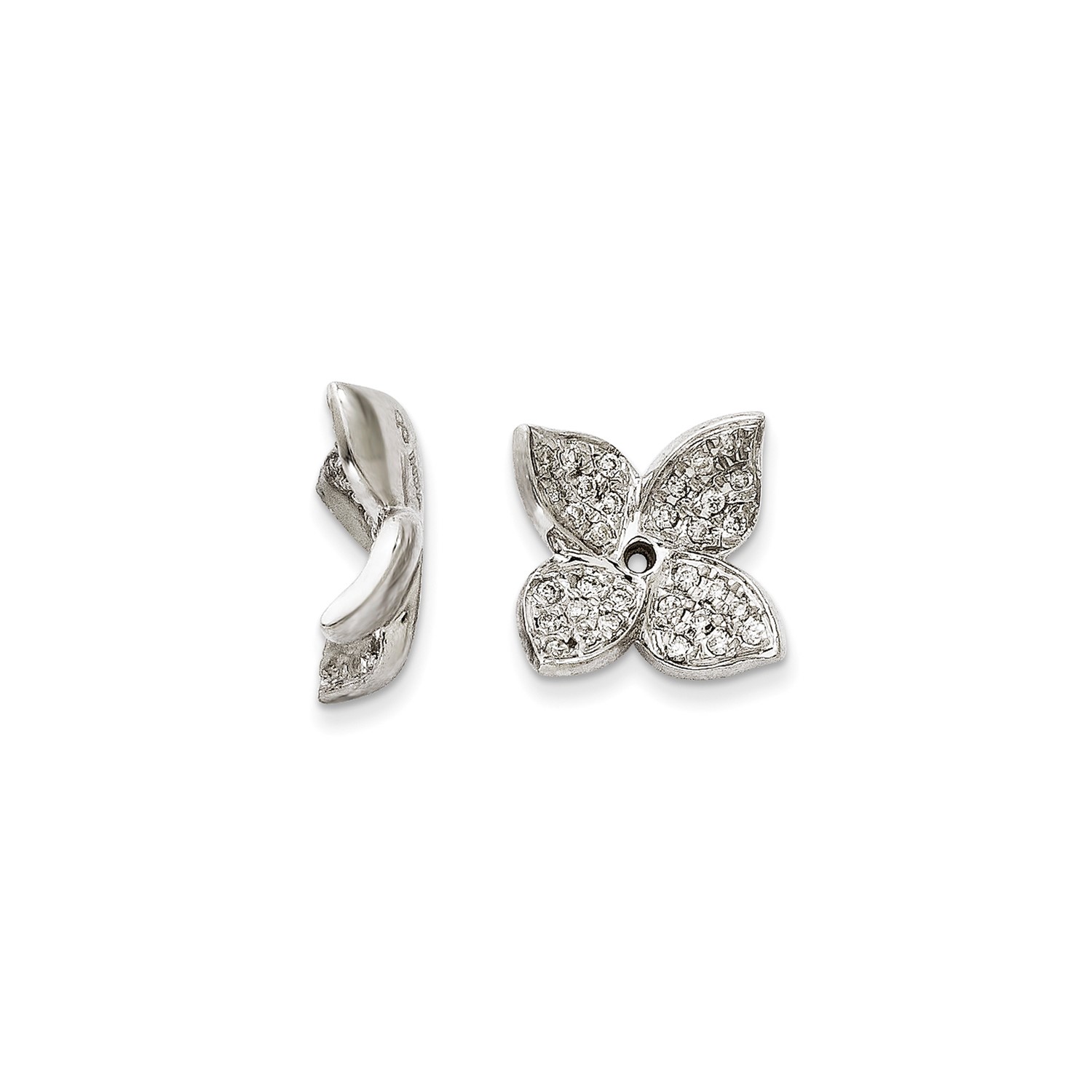 14k White Gold Diamond Earrings Jacket Carat Wt 0 2ct 9mm Ebay Image Is Loading 14k White Gold Diamond Earrings Jacket Carat Wt