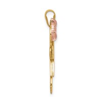 14K Tri-color the Kids Medium Girl on Left and Boy on Right Engravable Kiss Charm view 2