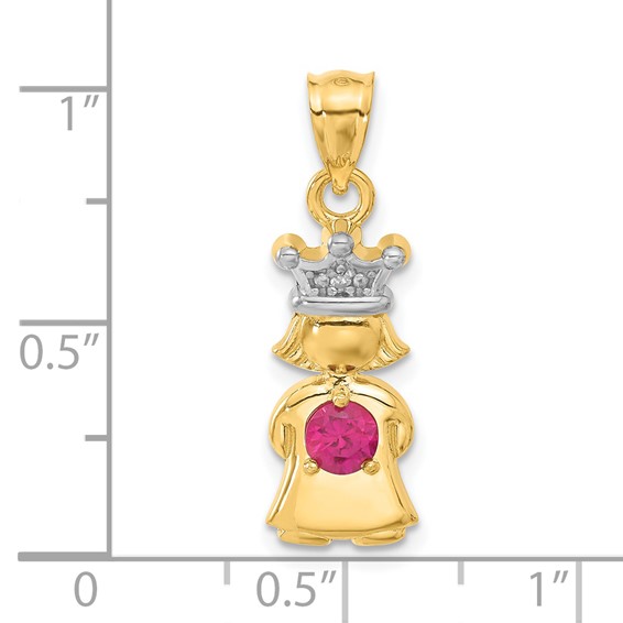 Diamond & Birthstone Girl Pendants