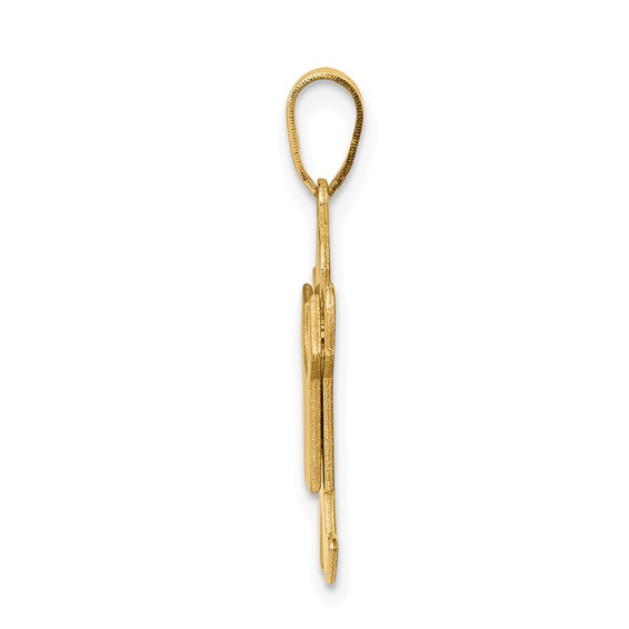 14k The Kids Solid Satin Small Boy Engravable Joy Charm