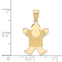 14K Yellow Gold the Kids Solid Satin Small Boy Engravable Joy Charm view 4