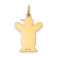14K the Kids Small Boy with Overalls Engravable Love Charm view 4