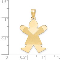 14K the Kids Solid Satin Medium Girl Engravable Joy Charm view 3