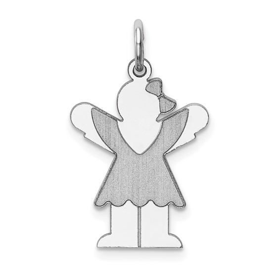 14k White Gold Kid Charm