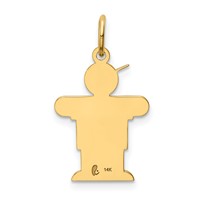14K the Kids Small Boy with Hat Engravable Hugs Charm view 4