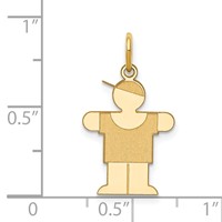 14K the Kids Small Boy with Hat Engravable Hugs Charm view 3