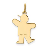 14K Yellow Gold the Kids Small Boy Charm with Hat Engravable Kiss view 4