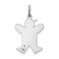 14K White Gold the Kids Small Boy Charm with Hat Engravable Joy view 4