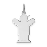 14K White Gold the Kids Small Boy Charm with Hat Engravable Love view 4