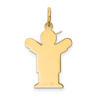 14K Yellow Gold the Kids Small Boy Charm with Hat Engravable Love view 4