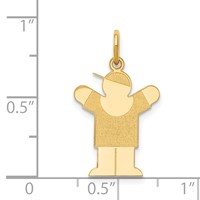 14K Yellow Gold the Kids Small Boy Charm with Hat Engravable Love view 3