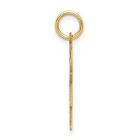 14K Yellow Gold the Kids Small Girl Charm with Bow Engravable Kiss view 2