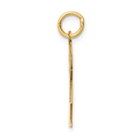 14K Yellow Gold the Kids Small Girl Charm with Bow Engravable Love view 2