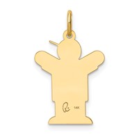 14K Yellow Gold the Kids Small It's a Boy Engravable Love Charm view 4