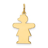14K Yellow Gold the Kids Small It's a Girl Engravable Hugs Charm view 4