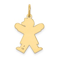 14K Yellow Gold the Kids Small It's a Girl Engravable Joy Charm view 4