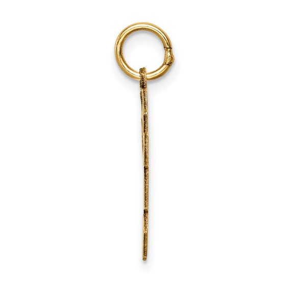 14k The Kids Small Girl with Ponytails Engravable Kiss Charm