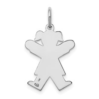 14K White Gold the Kids Small Girl Charm with Ponytails Engravable Joy view 4