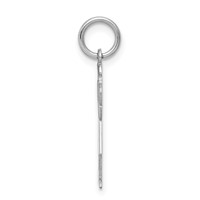14K White Gold the Kids Small Girl Charm with Ponytails Engravable Love view 2