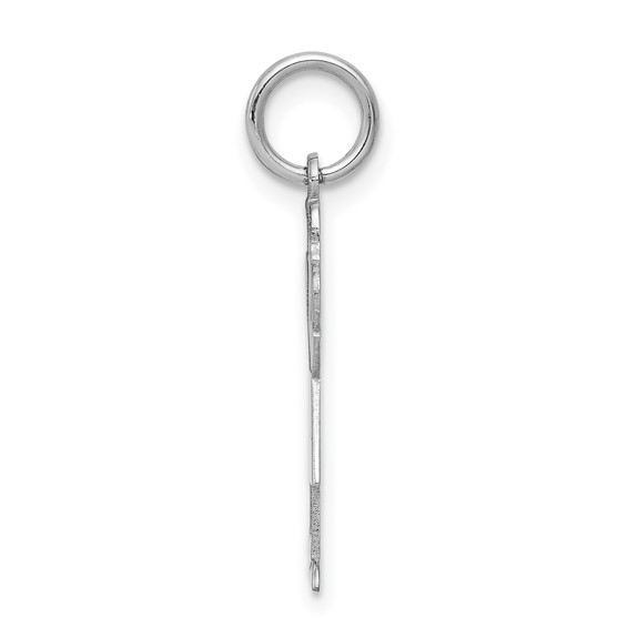 14k White Gold The Kids Small Girl with Ponytails Engravable Love Charm