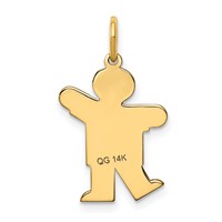 14K Yellow Gold the Kids Small Boy Charm with Haircut Engravable Kiss view 4