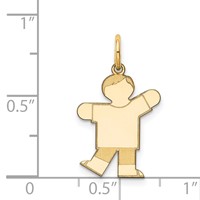 14K Yellow Gold the Kids Small Boy Charm with Haircut Engravable Kiss view 3