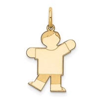 14K Yellow Gold the Kids Small Boy Charm with Haircut Engravable Kiss view 1