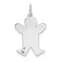 14K White Gold the Kids Small Boy Charm with Haircut Engravable Joy view 4