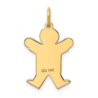 14K Yellow Gold the Kids Small Boy Charm with Haircut Engravable Joy view 4