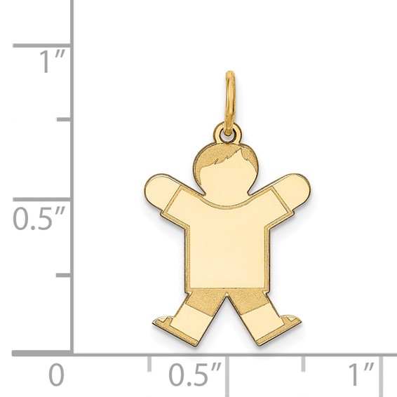 14k The Kids Small Boy with Haircut Engravable Joy Charm