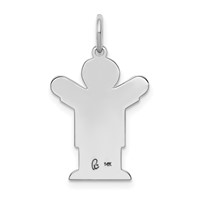 14K White Gold the Kids Small Boy Charm with Haircut Engravable Love view 4